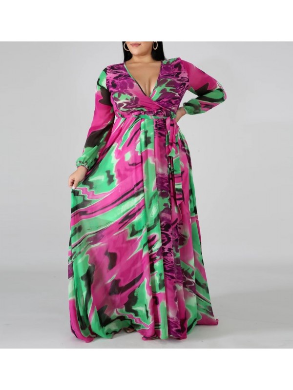 Vestito Donna Lungo Plus Taglie Grandi Woman Oversize Maxi Dress OS120013B f12